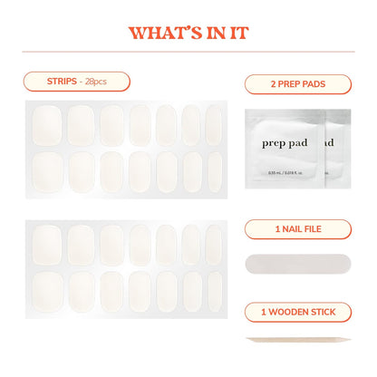 Semi-Cured Gel Nail Strips | No LED Lamp Needed | White Jelly - photo 3