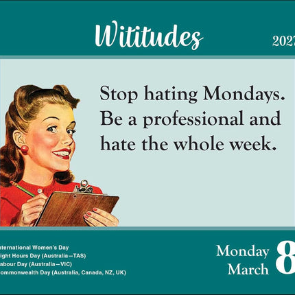 Wititudes 2027 Day-to-Day Calendar: I'm smiling. That alone should scare you.
