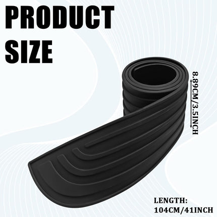 Car Rear Bumper Protector, 41 x 3.4 Inch Universal Anti-Scratch Rubber Rear Bumper Guard, Non-Slip Trimmable Trunk Sill Protector, Automotive Exterior Accessories for Cars SUV Truck (Black)