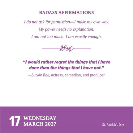Badass Affirmations 2027 Day-to-Day Calendar