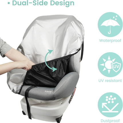 Baby Car Mirror Set | 360° Rotating Large HD Shatterproof Safety Mirror for Rear Facing Infants & Toddlers | Includes Baby on Board Sticker Sign & Car Seat Sunshade | Baby Car Essentials