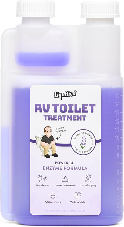 RV Toilet Treatment - Black Holding Tank Digester - Odor Eliminator - Lavender Scent (Lavender, 16oz)