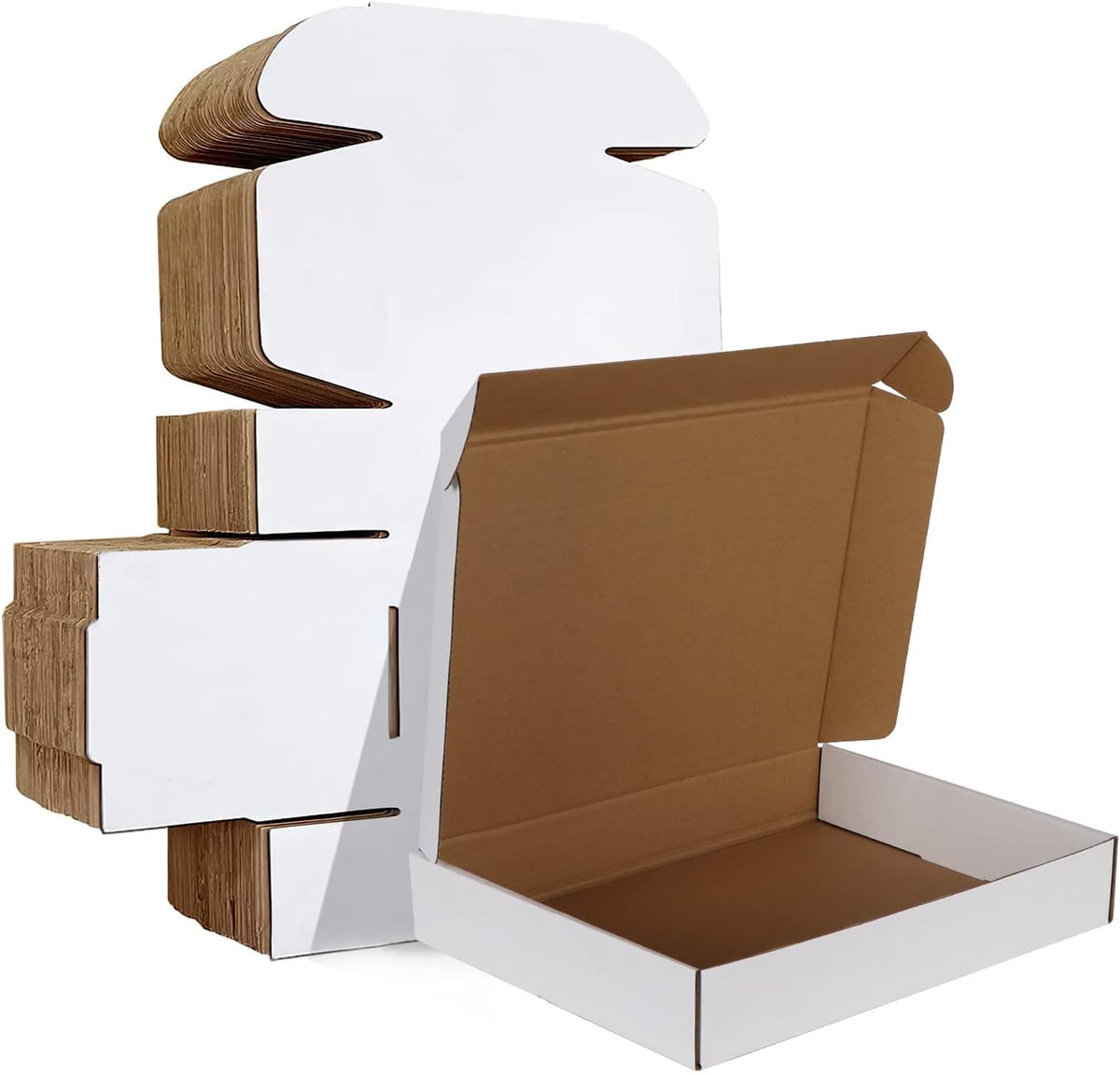 12 x 9 x 2 Inch White Corrugated Literature Mailer Boxes, Set of 25