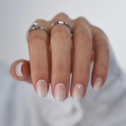 Square Ombre Soft Gel Press-On Nails - Vanilla Cream