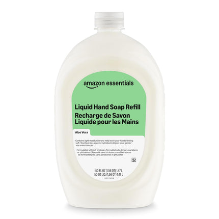 Amazon Essentials Liquid Hand Soap Refill, Aloe Vera, Moisturizing Formula, 50 Fl Oz, Pack of 1