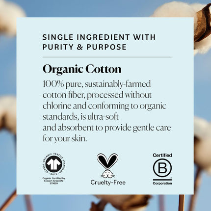 Sky Organics - Organic Baby Cotton Swabs, 60 ct. - Ultra Soft Baby Safe Tips - Strong & Durable - Hypoallergenic - Chlorine Free - Natural, Vegan & Cruelty Free - Skin Care & Baby Care