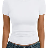 Women's Crewneck Short Sleeve T-Shirt Sexy Slim Fit Basic Going Out Tops
