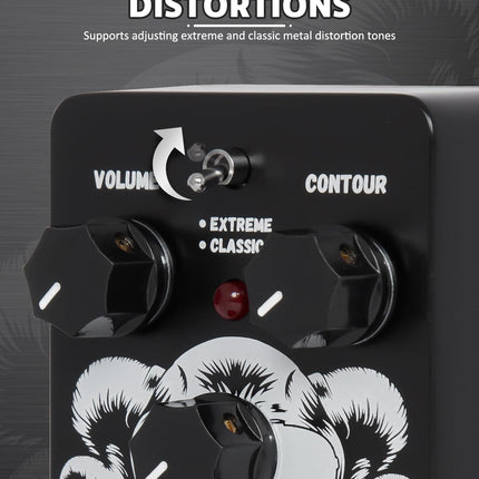 STRICH Metal Distortion Guitar Pedal, WARCRY Distortion 2 Modes Fat, Boost, Normal Classic Crunch 80s Metal/Nu Metal, True Bypass for Electric Guitar, Black and White