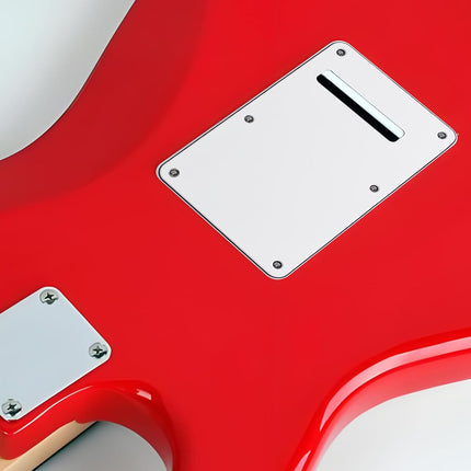 6 Holes Guitar Back Plate Cavity Cover Pickguard for Fender Standard Stratocaster Strat ST Modern Style Electric Guitar,White 3ply