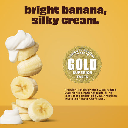 Premier Protein Shake, Bananas & Cream, 30g Protein, No Added Sugar, 24 Vitamins & Minerals to Support Immune Health, 11 fl oz, 4 Pack (Packaging May Vary)