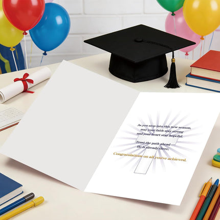 Christian Graduation Card, Religious Graduation Gift for Her Him Family, Inspirational Faith-Based Blessings for High School, College & University Graduates