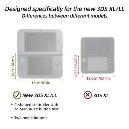 Clear Case with USB Charger Cable, Transparent Hard Shell Protective Screen Protector Cover Only for 2015 New 3DS XL LL Includes 1.2m/3.94ft Fast Charging Cable Accessories (Hinge-Less Design)