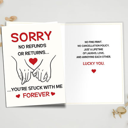 Funny Anniversary Card for Him Her, Romantic Anniversary Card for Boyfriend Girlfriend, Cute Love Card for Husband Wife, Funny Anniversary Card Gift for Women men