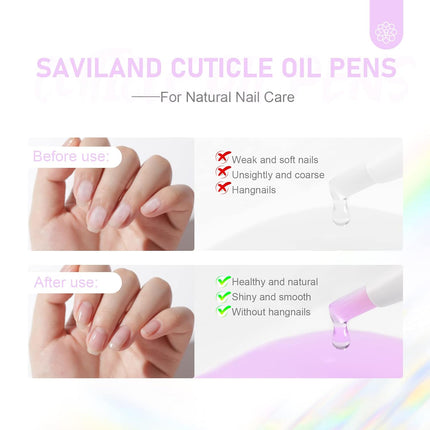 Natural Cuticle Oil Pen: 6PCS Revitalizing Cuticle Oil for Nails with Vitamin E Repaired Cuticles Overnight Cuticle Softener Nail Strengthener Protector for Damaged Skin Thin Nail