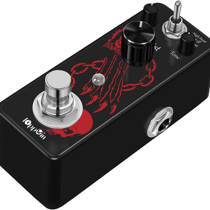 HOLY WAR Heavy Metal Distortion Pedal - 3 Mode (Lo/Hi Boost) True Bypass, Mini Metal Casing, Guitar Effects Pedal