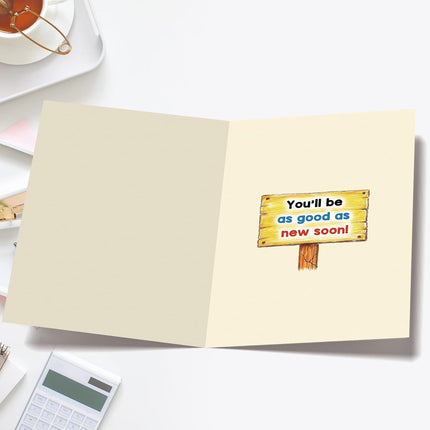 YiKaLus Funny Get Well Soon Card, Humorous Speedy Surgery Recovery Cards for Women Men, Get Well Gifts for Friends Coworker