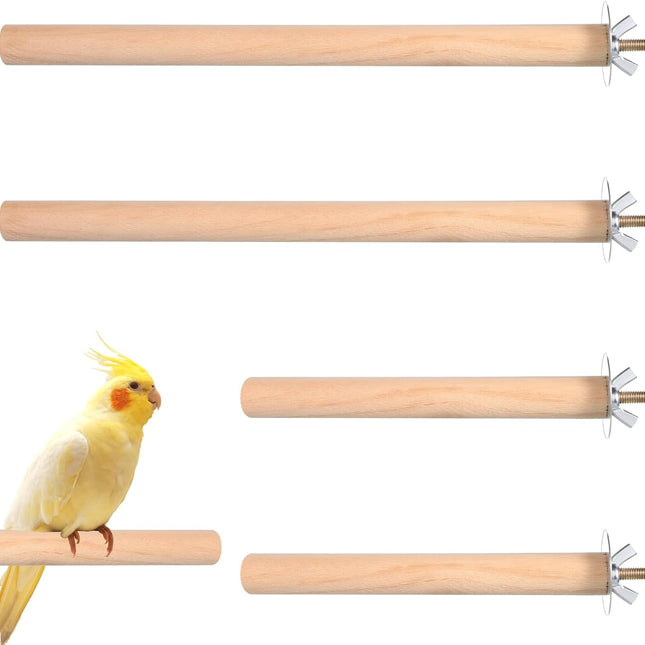 4PCS Bird Perches Parakeet Perches Wooden Parrot Perch Stand Wood Perche