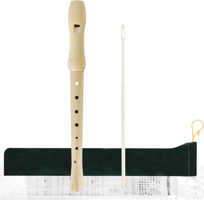 Maple Wooden Soprano Recorder, C Key German Style Fingering 8 Holes 2 Piece School-Approved Musical Instrument Pupil