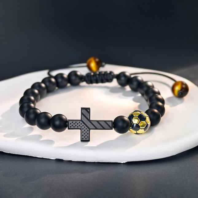 Soccer/Baseball/Basketball/Football Cross Bracelet for Men Boys US Flag