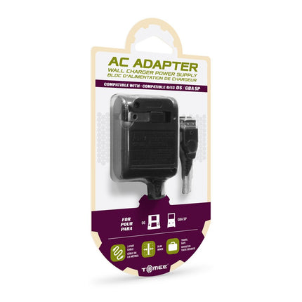 Tomee AC Adapter for Nintendo DS & Game Boy Advance SP – Fold‑Away Plug, Worldwide Voltage 100‑245V, Replacement Charger