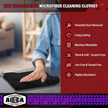 Microfiber Cleaning Cloths for Cars, Premium All-Purpose Car Towels - photo 3