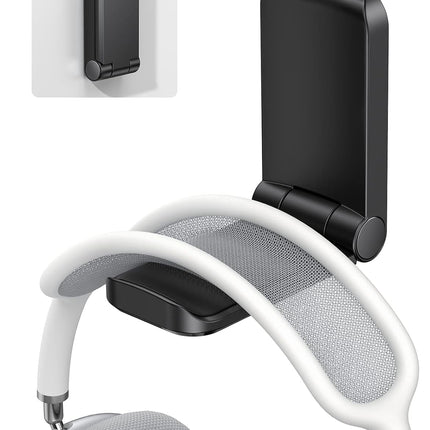Headphone Stand, Sticky Headset Hanger - Adhesive Headphone Holder Hook Mount, Headset Stand Holder Clip Under Desk, Earphone Clamp for Airpods Max, HyperX, Sennheiser, Black