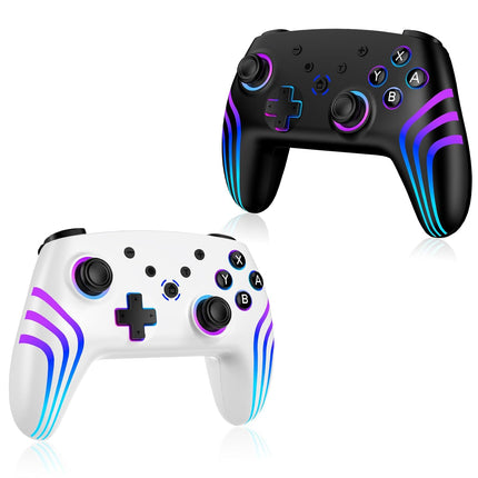 VidPPluing 2 Pack Switch Controllers, RGB Switch 2 Controller for Nintendo Switch/Switch 2/Lite/OLED, Wireless Pro Controller with Motion Sensor/Dual Vibration/Turbo/Wakeup