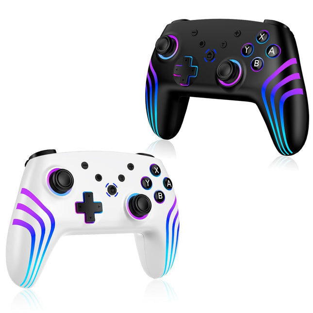 2 Pack Switch Controllers, RGB Switch 2 Controller for Nintendo Switch/Switch 2/Lite/OLED, Wireless Pro Controller with