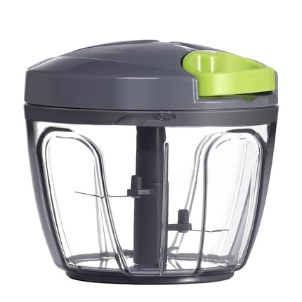 Manual Food Processor Vegetable Chopper, Portable Hand Pull String Garlic Mincer Onion Cutter for Veggies, Ginger, Fruits, Nuts, Herbs, etc., 500ml, Grey
