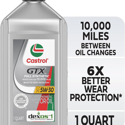 Castrol GTX Full Synthetic 5W-30 Motor Oil, 1 Quart, Pack of 6