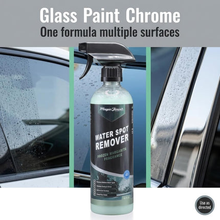 Magic Finish Water Spot Remover for Cars - Professional Mineral Deposit Dissolver for Crystal Clear Glass - Works on Paint and Chrome with Frozen Margarita Scent - 16oz Water Stain Remover for Glass