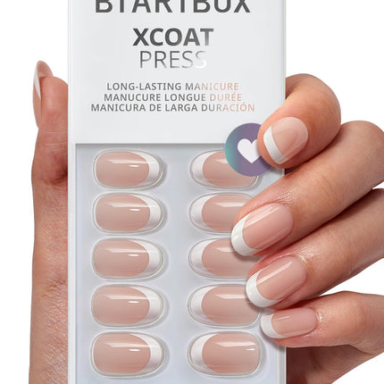 Uñas postizas, uñas falsas cortas almendradas rosas, 32Pcs kit completo