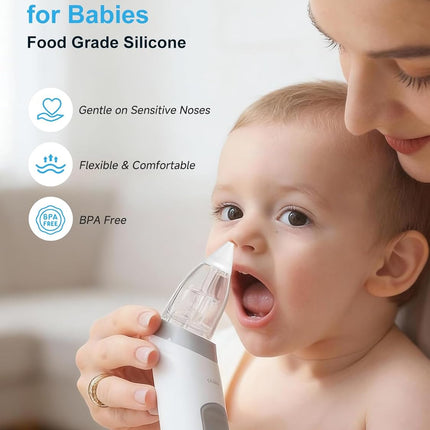 Nasal Aspirator Replacement Parts Set Compatible with GROWNSY, X-Bosak Baby Nose Sucker for Baby & Toddlers, 6 Soft Silicone Tips with Suction Chamber