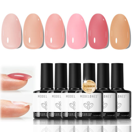 Nude Gel Nail Polish Set 6Colors Pink Milky White Brown