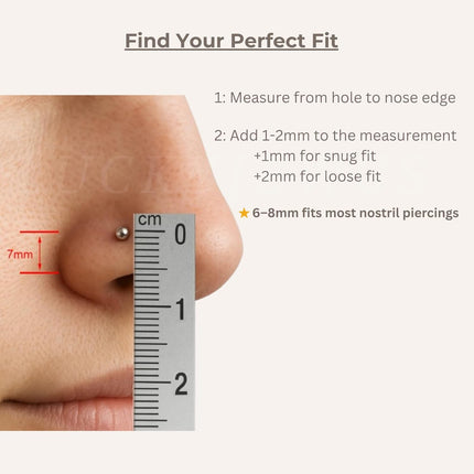LUCKYJEWUS Double Nose Ring Hoop for Single Piercing, 14k Gold Filled or Sterling Silver Spiral Twist Nose Hoop for Women Men