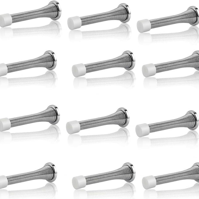 Spring Door Stopper Color Chrome –12-Pack Wall Door Stopper