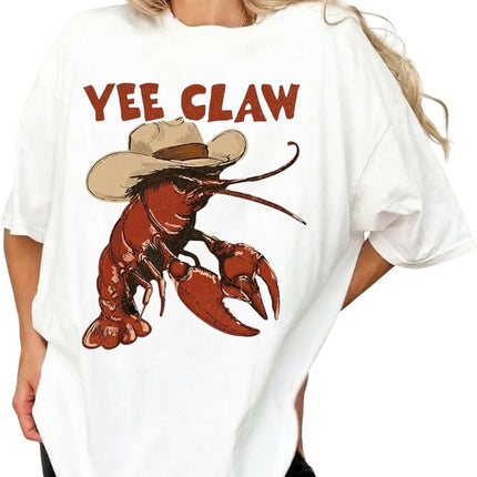 Yee Claw Comfort Color Shirt, Lobster Yee Claw Shirt, Funny Lobster Shirt, Western Beach Top Amalfi Coast Trip, Tomato Girl Summer