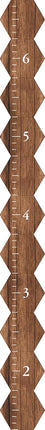 Farmhouse Style Wooden Kids Growth Chart Ruler for Boys and Girls (Rustic Brown - BMK)