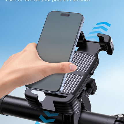 Bike Phone Holder Mount, Motorcycle Phone Mount, 360° Adjustable Phone Holde Mount for Bike and Motorcycle, Shockproof & Anti-Shake Design, Fits 4.7–7” Smartphones (Black)