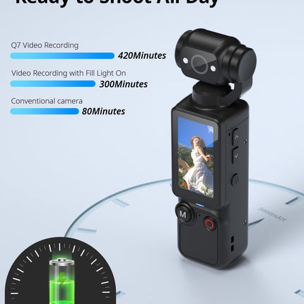 W & O Vlogging Camera with 180° Rotating Lens, Pocket Body Camera with Audio & Video Recording,7-Hour Battery, Handheld POV Cameras with 32GB Card, Easy One-Button Recording for Travel,Daily Life