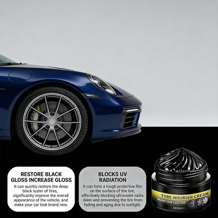 New 2026 Car Tire Ceramic - Powerful Wheel Cleaning Refurbish Wax, Tyre Nourish Cream, Tire Wax for Ultimate Wheel Protection, Restores Black Gloss, Blocks UV (3Pcs)