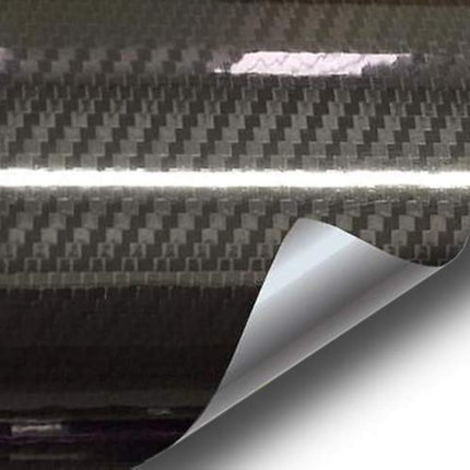 Epoxy High Gloss Carbon Vinyl Automotive Wrap Film DIY Easy to Install No Mess (1ft x 5ft, Black)