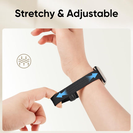 Slim Stretchy Band Compatible with Apple Watch Bands 40mm 41mm 42mm 38mm 44mm 45mm 46mm Women Men, Thin Elastic Nylon Sport Braided Solo Loop Magnetic Strap for iWatch Series 11 10 9 8 7 6 5 4 3 SE 2