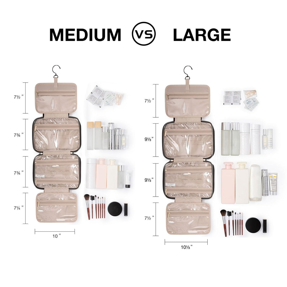 Toiletry Bag Travel Bag with Hanging Hook, Water-resistant Makeup Cosmetic Bag Travel Organizer for - photo 2