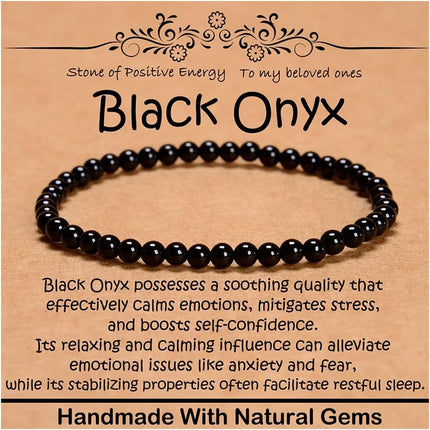 Natural Healing Gemstone Bracelet Handmade Yoga Stretch Elastic Bracelet Stress Relief Crystal Jewelry for Men and Women