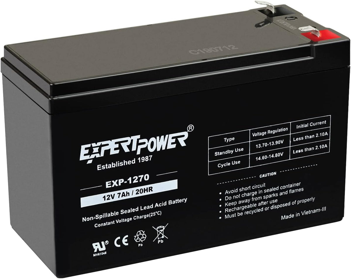 12V 7Ah - SLA Rechargeable 12V Battery for Ride-On Toys, Alarm System, UPS, EPS, Feeder, Exit Sign, Small 12 Volt