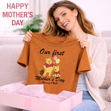 Customizable First Mom Shirt, Personalized Mama Shirt for Women, Gifts for Mommy, New Mom Shirts, Baby Boy-Girl Clothes, Custom T Shirts for Mothers Day, Baby and Mommy Matching Outfits