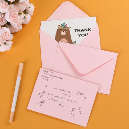 50 Count 4x6 Envelopes Pink, Contour Flap A4 Envelopes for Engagement Invites, Weddings Invitation, announcements, Baby shower, Perfect for RSVP Card 120gsm, 4.6 x 6.3 Inches