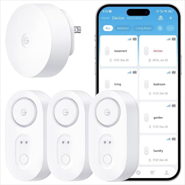 Upgraded Smart Water Leak Detector 1s, 3 Pack