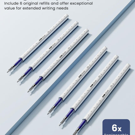 STAGEEK Blue Gel Pens GX3, 12Pcs Quick Dry Blue Ink Pens with 3 Extra Refills, Fine Point Retractable Smooth Writing Pens for Journaling, Office, Note Taking, School Supplies, Nurse Aesthetic(Blue)